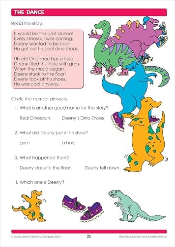 School Zone Reading Activities 1-2 Workbook: 64 Pages, 1st Grade, 2nd Grade, Comprehension, Comparing, Contrasting, Evaluating, Ages 6 to 8 (I Know It! Book Series) thumbnail 5