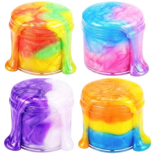 Galaxy Slime 4 Pack, Non-Sticky Wet Slime, Colorful, Stress Relief Toy, Party Favors for Boys Girls, Super Soft, 60ml Each - Image 1