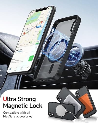 LeYi Compatible for iPhone XR-Phone-Case: iPhone XR Case with Screen Protector, Shockproof Full Body Protection, Translucent Matte, Magnetic Rugged Cell Phone Cover/Etui/Coque for iPhoneXR/XR, Black thumbnail 3