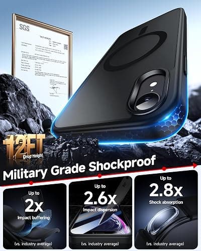 LeYi Compatible for iPhone XR-Phone-Case: iPhone XR Case with Screen Protector, Shockproof Full Body Protection, Translucent Matte, Magnetic Rugged Cell Phone Cover/Etui/Coque for iPhoneXR/XR, Black thumbnail 5