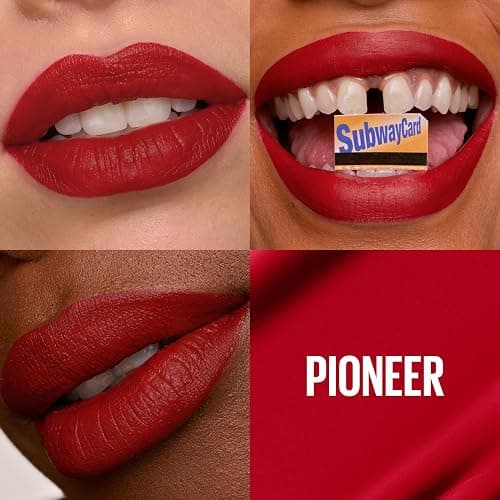 Maybelline Super Stay Matte Ink Liquid Lipstick Makeup, Long Lasting High Impact Color, Up to 16H Wear, Pioneer, Blue Red, 1 Count, Packaging May Vary | Long lasting, High pigmentation thumbnail 2