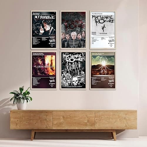 ETULLE My Chemical Romance Poster Rock Band Album Cover Posters for Room Aesthetic HD Print Music Wall Art Girl and Boy Teens Dorm Decor Set of 6 8in x 12in Unframed thumbnail 6