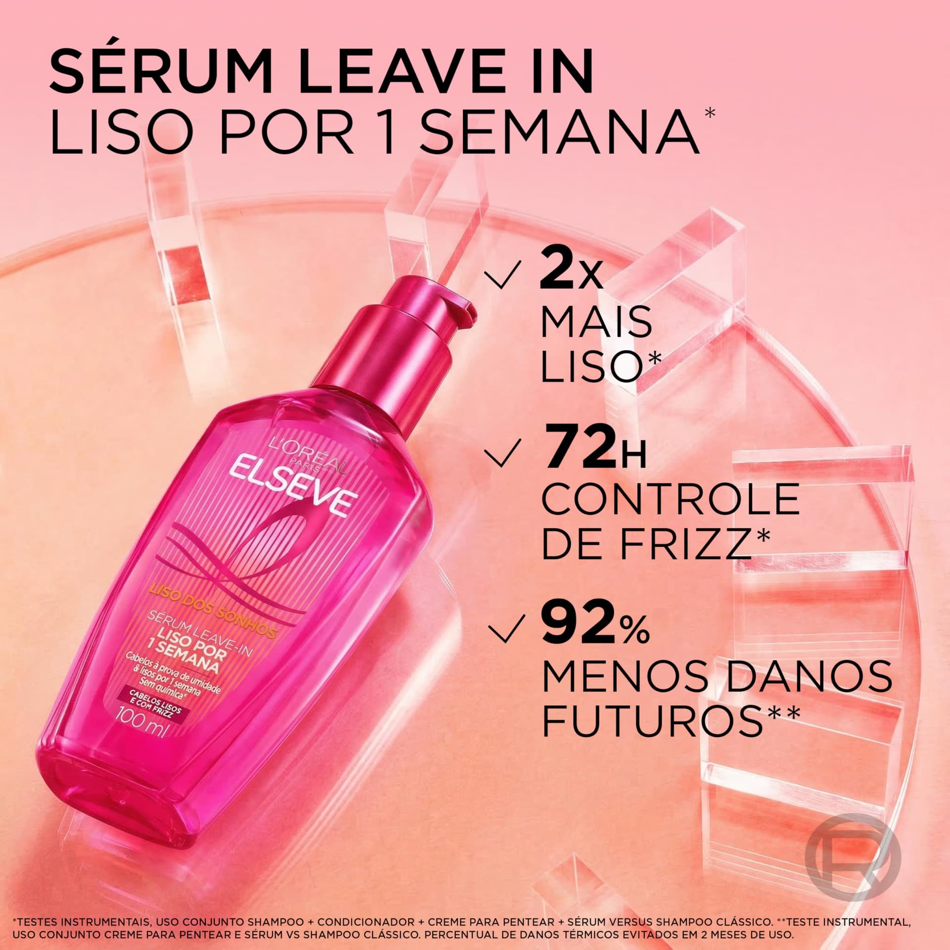 L'Oréal Paris Elseve Liso dos Sonhos, Sérum Leave-in com Tecnologia Ativada por Calor para Efeito Liso por 1 Semana, Antifrizz, Protetor Térmico e Barreira Contra Umidade, 100ml thumbnail 4