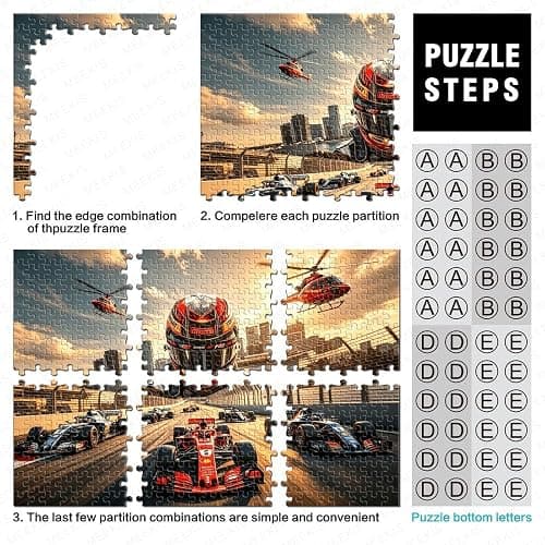 Formula 1000 Piece Jigsaw Puzzles Recycled Ferrarrii Aînés Puzzles Familial Gaming Time Accessoires Party Jeu Accessoires pour Adultes et Age 10 Up 70x50cm/1000pcs thumbnail 6