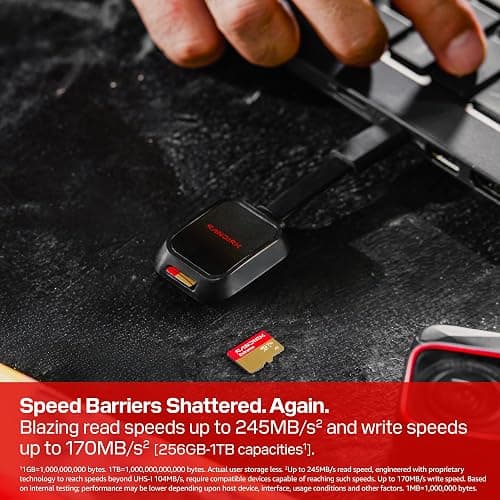 SANDISK 128GB Extreme microSD UHS-I Card - Up to 245MB/s Read Speed and 120MB/s Write Speed, 5.3K Video, 4K UHD Video, high-Performance for Action cams, Drones, Android Devices - SDSQXH9-128G-GZ6MA | 245MB/s read speed with V30 rating and A2 performance for action cams, drones and gaming consoles thumbnail 3