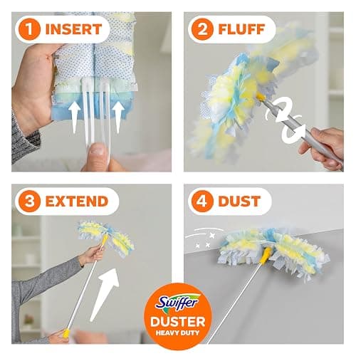 Swiffer Duster Kit with 6 ft Super Extendable Handle, Heavy Duty Starter Kit with 8 Refills thumbnail 10