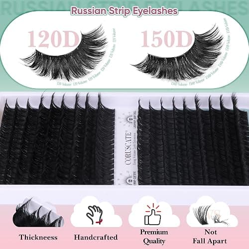 Lash Clusters 120D+150D Thick Eyelash Clusters 14-20mm Long Cluster Eyelash Extensions 288pcs Individual Lashes Cluster DIY Eyelashes Mink Strips Volume Lash Extension by CORUSCATE thumbnail 4