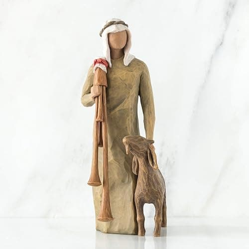 Willow Tree Zampognaro (Shepherd with Bagpipe), A Shepherd's Gift, a Joyous Melody, proclaiming The News Expand and Elevate Your Nativity Collection or Holiday Advent, Sculpted Hand-Painted Figure thumbnail 2