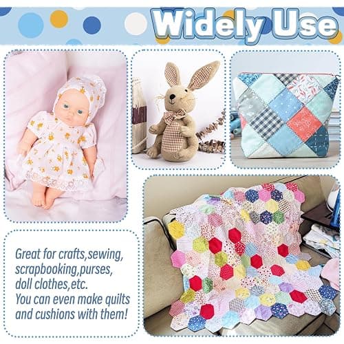 200 Pcs 4" x 4" (10cm x 10cm) Cotton Craft Fabric Bundle Squares,Sewing Scrapbooking Quilting Dot Pattern,DIY Patchwork Fabric Sets for Craft Cloths Handmade Accessories thumbnail 5