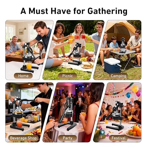 Yigowyigo Manual Juicer Hand Press, Cast Iron Manual Citrus Juice Press, Professional Easy to Clean Citrus Squeezer for Lemons, Oranges, Pomegranates, Grapefruits and Other Fruits (Black) thumbnail 9