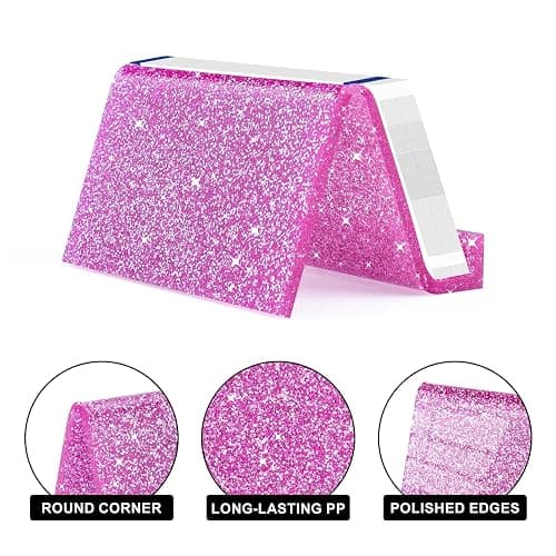 Rouidr Business Card Holder for Desk, 3 Pack Acrylic Business Card Holder Display for Office Desktop, School, Hotel Front Desk, Pink thumbnail 6
