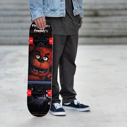 Skateboard with Printed Graphic Grip Tape - Great for Kids and Teens, Cruiser Skateboard with ABEC 5 Bearings, Durable Deck, Smooth Wheels thumbnail 6