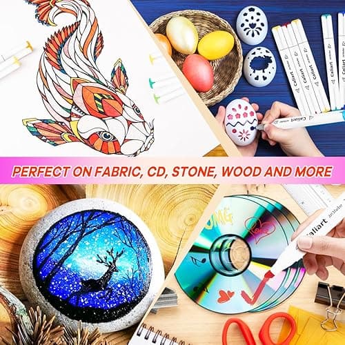 Caliart 121 Colors Alcohol Based Markers, Dual Tip Art Marker Set Chisel & Fine, Permanent Colored Pens for Adults Coloring Book Artists Sketch Illustration Drawing Supplies Gifts thumbnail 8