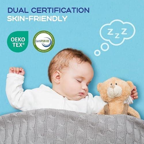 VALUXE Queen Mattress Topper 3 Inch Cooling Gel Memory Foam, CertiPUR-US Certified Topper & Pad for Back Pain Relief, Soft Breathable Bedding with Pressure Relief (Blue) thumbnail 4