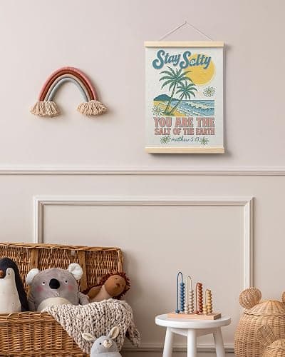 FGFK Summer Tropical Beach Christian Poster Hanger Frame, Beachy Room Decor Aesthetic, Stay Salty Bible Verse Posters Prints Wall Art Decor for Living Room Bedroom Home, 12x16 Inch thumbnail 6