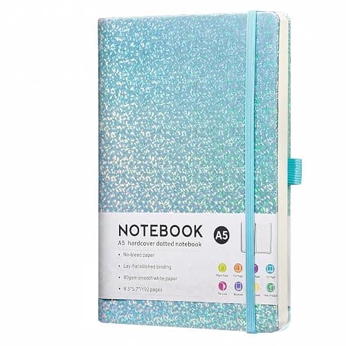 Glitter A5 Lined Notebook Hardcover, Ruled Journal No Bleed Paper Gift | Sparkling Hardcover With 192 Thick Smooth Pages. Lay-Flat Stitched Binding, Pen Loop & Elastic Band. For Daily Use. - Image 1