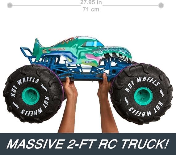 Hot Wheels RC Monster Trucks Mega-Wrex in 1:6th Scale, Extra Large Remote-Control Toy Truck, More Than 2ft Long thumbnail 3