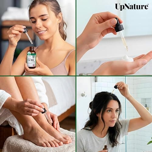 UpNature Tea Tree Oil - 100% Pure USDA Certified Organic Tea Tree Essential Oils for Skin, Hair, Toenail, Body and Scalp (2oz) thumbnail 5