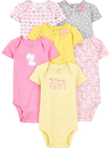 Simple Joys by Carter's Baby-Girls 6-Pack Short-Sleeve Bodysuit - Image 1