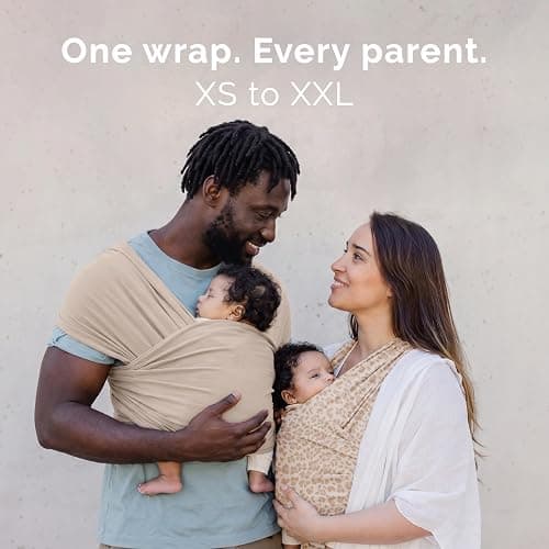 Boba Baby Wrap Carrier – Original Baby Sling Carrier for Newborns (7–35 lbs), Soft, Secure, Hands-Free & Ergonomic, Ideal for Comfortable Bonding, New Parents (Beige) thumbnail 3