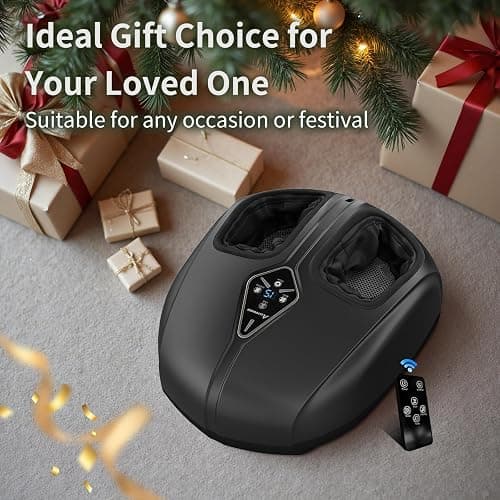 ALLYOUGER Shiatsu Foot Massager with Heat,Vibration,Air Compression and Deep Kneading for Plantar Fasciitis, Neuropathy,Improve Foot Wellness,Gifts for Women & Men（Black） thumbnail 9