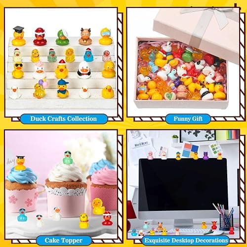 Leyndo 50 Pcs Mini Resin Colorful Ducks Plastic Tiny Animals to Hide Miniature Figures Small Figurines Craft Ornament for Garden Dollhouse Micro Landscape Ornament Decoration thumbnail 6