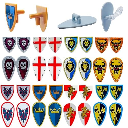 Miutrue Medieval Knight Weapons Pack Accessories Set Building Block Toy Armor Helmet Shield Bow Arrow Designed for Mini Figures Gift for Kids Boys Grils Building Kits Toys thumbnail 5