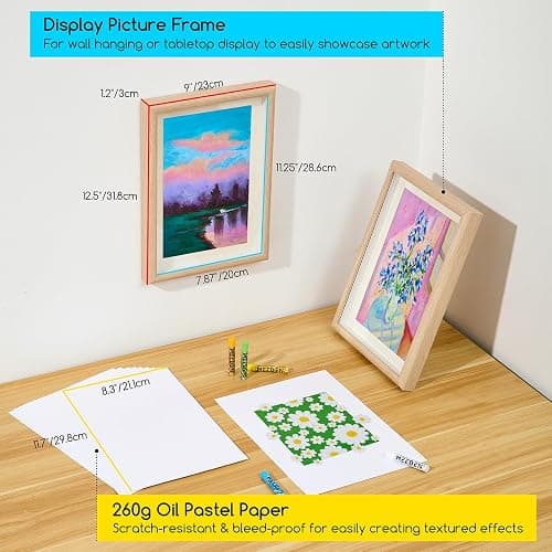 MEEDEN Soft Oil Pastels Set: 102Pcs Oil Pastel Kit with 72 Colors & 6 White Pastel - All in One Oil Crayons with Paper, Palette Knife, Masking Tape - Art Supplies for Artists Beginners Adult Christmas thumbnail 8