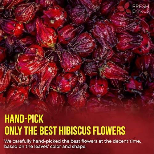 FreshDrinkUS, Premium 140 Hibiscus Flowers Tea Bags, 100% Natural, Handmade & Pure from Hibiscus Flowers. No Sugar/Caffeine/Gluten, Vegan. Tart & Refreshing, Hot or Ice Tea, Great For All Seasons thumbnail 7
