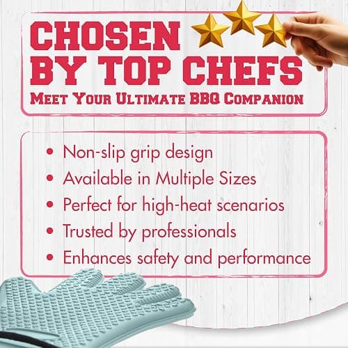 KITCHEN PERFECTION Silicone Smoker Oven Gloves For Women -Extreme Heat Resistant BBQ Gloves -Handle Hot Food Right on Your Smoker Grill Fryer|Waterproof Oven Mitts Grill Gloves |Superior Set+3 Bonuses thumbnail 8