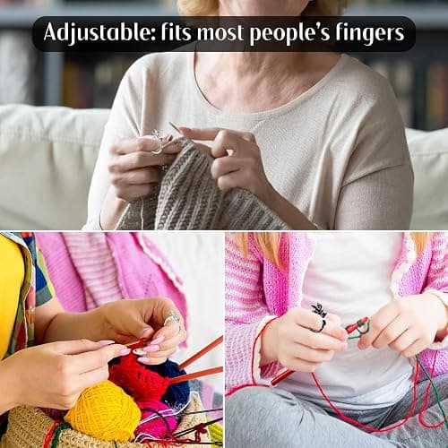 Wurosi 4PCS Crochet Rings, Dragon Tension Rings for Crocheting, Adjustable Crochet Tension Ring for Finger, Yarn Guide Rings for Crocheters Knitters Mom Grandma Gifts thumbnail 6