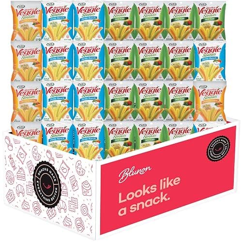 Veggie Straw Variety Pack - Assortment of Garden Sea Salt, Cheddar Cheese and Zesty Ranch Snack Size - Care Package Gift Box Gluten Free (30 Count) thumbnail 2