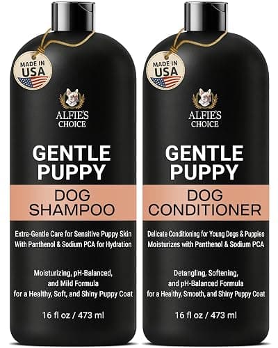 ALFIE'S CHOICE Puppy Shampoo and Conditioner Set | 16 fl oz Each | for Sensitive & Itchy Skin | Puppies, Adults & All Breeds of Dogs - Image 1