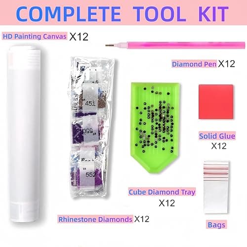 12 Pack Diamond Art Kits for Adults, Sunset Landscape 5D Diamond Painting for Adult Beginners,DIY Full Drill Round Gem Painting Dot Art Sets,Home Wall Decor 9.8x13.8 Inch thumbnail 3