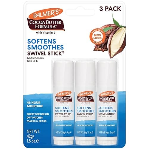 Palmer's Cocoa Butter Formula Moisturizing Swivel Stick with Vitamin E, Lip Balm Stocking Stuffer, Face & Body Moisturizer Stick, Ideal for Treating Dry Skin Patches (Pack of 3) - Image 1