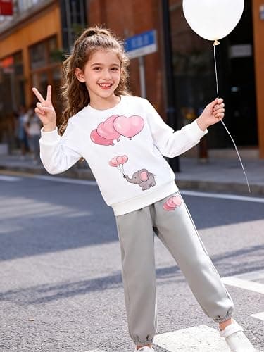 Ayzozuy Girls Clothes Sweatshirt Casual Outfit for Girl Leggings 2 Piece Fall Pants Set thumbnail 2
