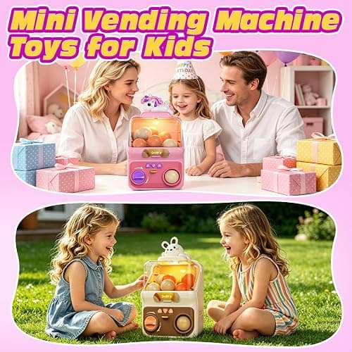 Skirfy Unicorns Capsule Vending Machine for Kids Prize Machine | 15PCS 1.77" Capsule 10 Plush Toy Light Up Music Toy Machine Arcade Game Toy thumbnail 4