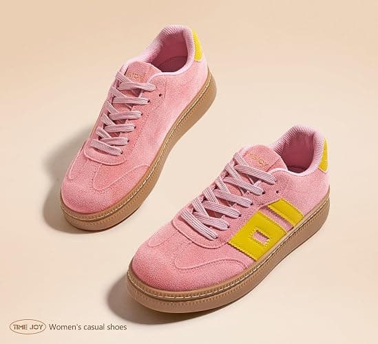 TIMEJOY Women's Platform Sneakers Vintage Tennis Shoes with Thick Rubber Gum Sole Breathable Cushioned Comfort for Casual, Sporty & Streetwear thumbnail 7