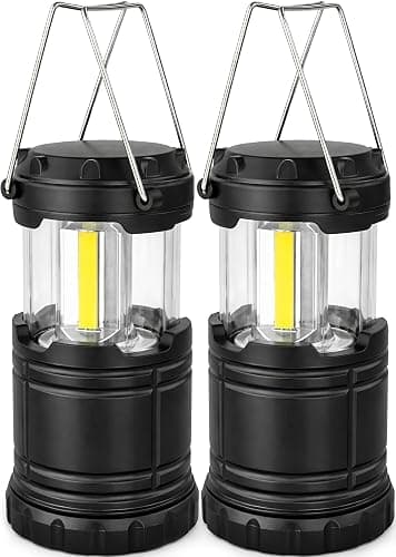 MalloMe LED Camping Lantern, Battery Powered Lanterns for Power Outages, Portable Hanging Collapsible Camping Lights for Outdoor, Home, Emergency, Hurricane Lamp Survival Outage Light 3 x AAA Operated - Image 1
