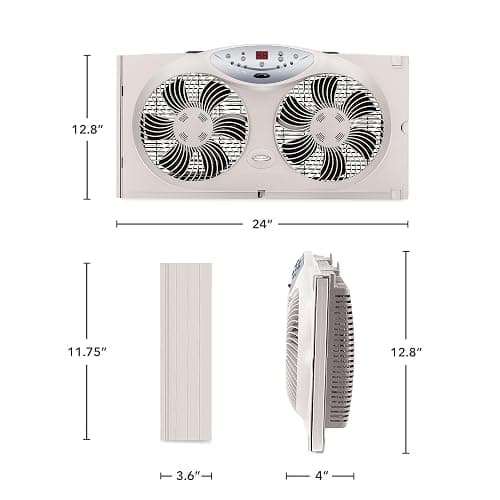 Bionaire Window Fan with Reversible Airflow Blades – 3-Speed Settings, Programmable Thermostat, LED Display, Remote Control, Fits 24–36" Windows, No Assembly Required thumbnail 9