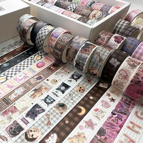 YUBBAEX Cute Washi Tape Value Pack 36 Rolls Aniamls Printed Masking Tape Kawaii Decorative for Arts, DIY Crafts, Journal Supplies, Planners, Scrapbook, Card/Gift Wrapping (Girly Style) thumbnail 2