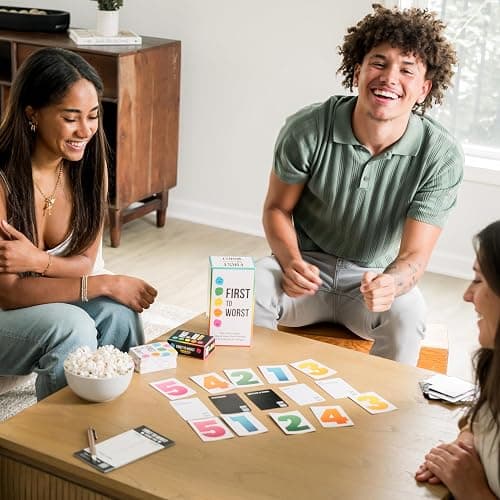FIRST TO WORST Party Game + After Dark Expansion Set - Card Game About How Your Friends & Family Rank Things, Stocking Stuffers & Board Games Night with Polarizing Priorities thumbnail 2
