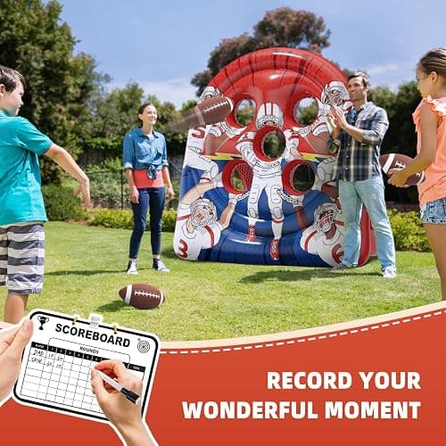 Funast 6FT Giant Inflatable Football Target Toss Game - Fun Kids Indoor Outdoor Party Throwing Football Games, Carnival Games for Backyard & Tailgate thumbnail 3