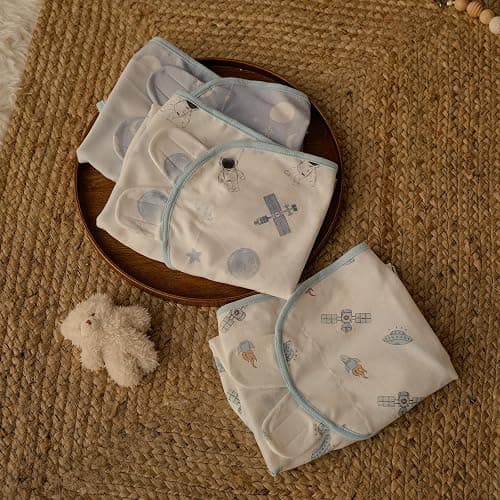 GLLQUEN BABY 3-Pack Baby Swaddle Sack for Newborns 0-3 Months, Adjustable Swaddle Wrap to Prevent Startle Reflex, Soft Breathable Sleep Sack for Boys & Girls, Space & Moon Pattern, Baby Essentials thumbnail 9
