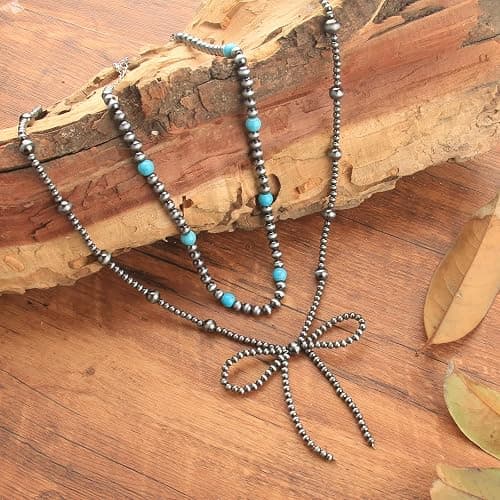 Navajo Pearl Bow Necklace Western Jewelry for Women Cowgirl Turquoise Necklaces Jewelry thumbnail 5