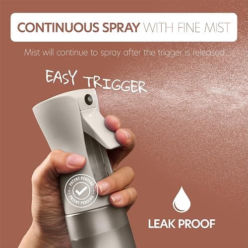 10 OZ Continuous Spray Bottles - Ultra Fine Mist Sprayer | Water Spray Bottle For Hair Stuff, Mister Spray Bottle For Plants Mister | Hair Spray Bottles For Hairstyling, Cleaning, Salons thumbnail 4