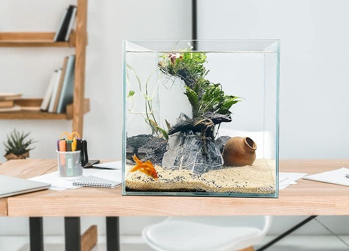 LANDEN 36C 11.5 Gallon Cube Rimless Low Iron Aquarium Tank,W14.2×D14.2×H14.2 in(36x36x36cm) 5mm Thickness with Nano Foam Leveling Mat Included thumbnail 3