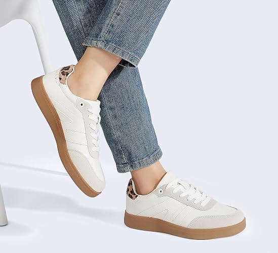 LUCKY STEP Women Classic Retro Gum Sole Fashion Sneakers Casual Tennis Skate Shoe Genuine Leather Walking Footwear Anti Slip Trainers thumbnail 8