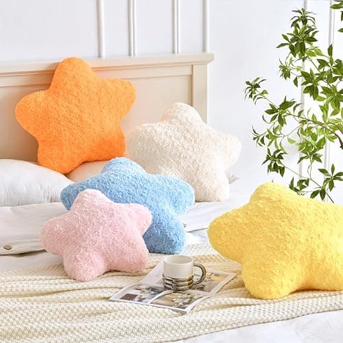 ZCNYCLAM Star Pillow, 14.9" Star Shaped Plush Pillow for Couch Bed Sofa, Cute Decorative Throw Pillows with Soft Faux Fur Room Decor for Bedroom Living Room (Beige) thumbnail 7