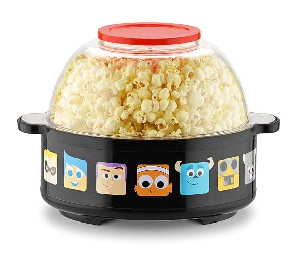 Disney Pixar Stir Popcorn Popper by Select Brands - Electric Countertop Popcorn Maker with Stirring Rod - Includes Kernel Scoop & Oil Spoon - Home Kitchen Appliance for Movies, Parties & More - Image 1